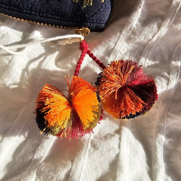 Sezane x Lucia Vergara Max Flat Pouch - Marine Blue w/ Jazmin Embroidery - NWT - Picture 7 of 12